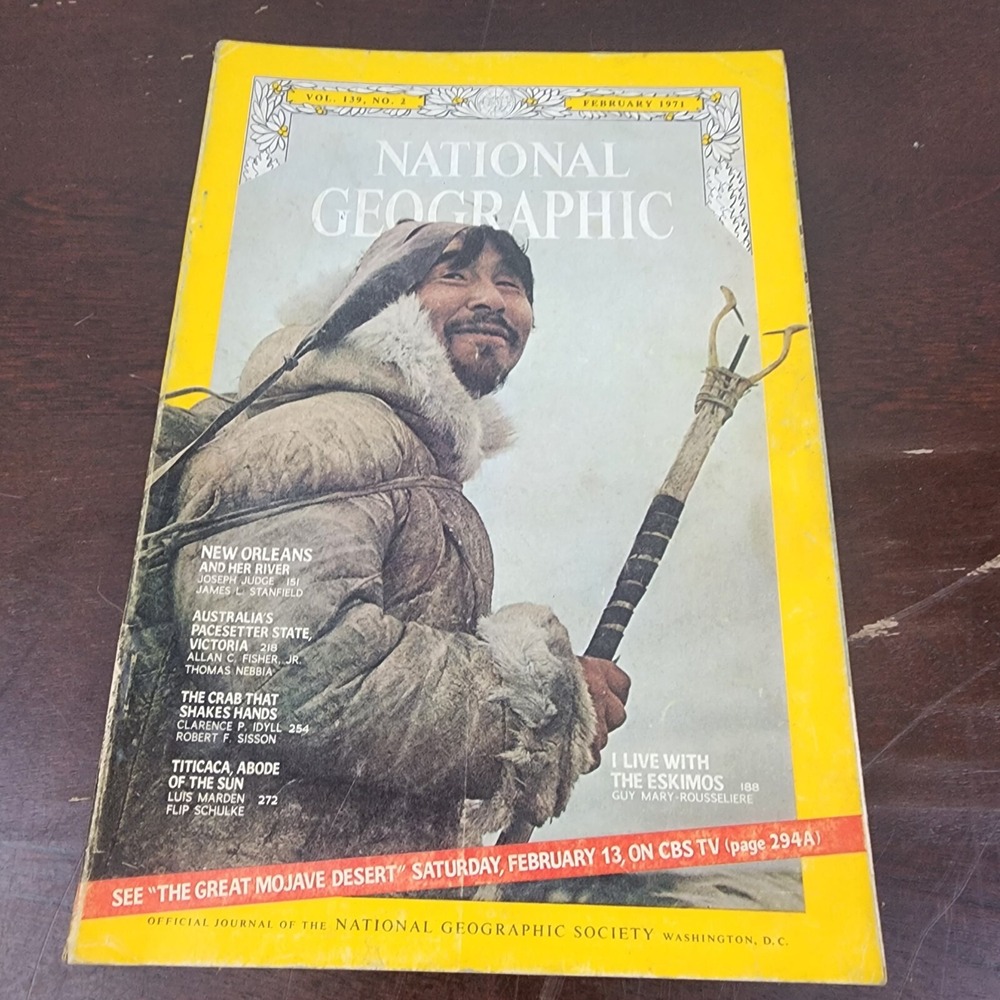 National‎ Geographic Magazine February 1971 No Map
